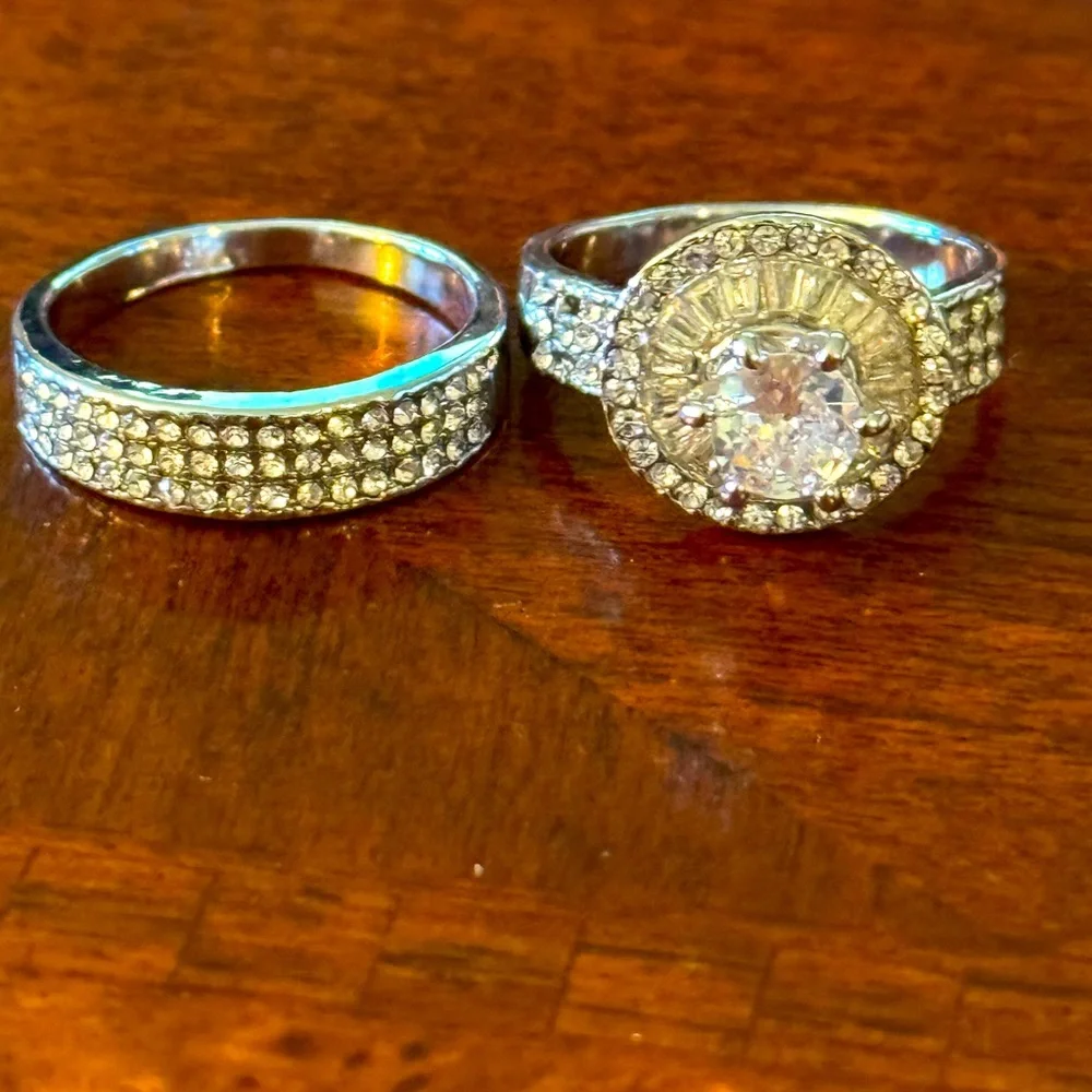 Gorgeous Large Round Cut Cubic Zirconia Wedding Engagement Bridal Rings, Sz 8